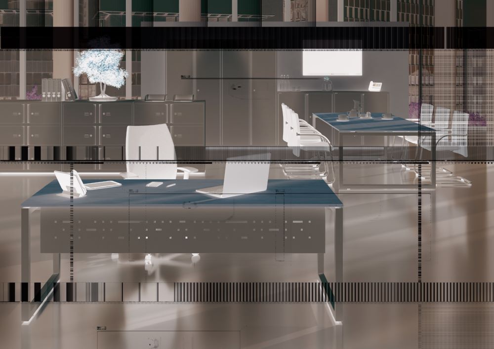 Produktbild Bisley Cito Schreibtisch 650 - 850 mm höheneinstellbares U-Gestell B2200 x T80 mm Buche