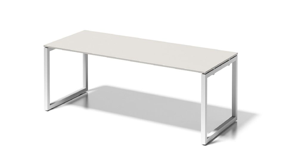 Produktbild Bisley Cito Schreibtisch 740 mm höhenfixes O-Gestell H 19 x B 2000 x T 800 mm grauweiß