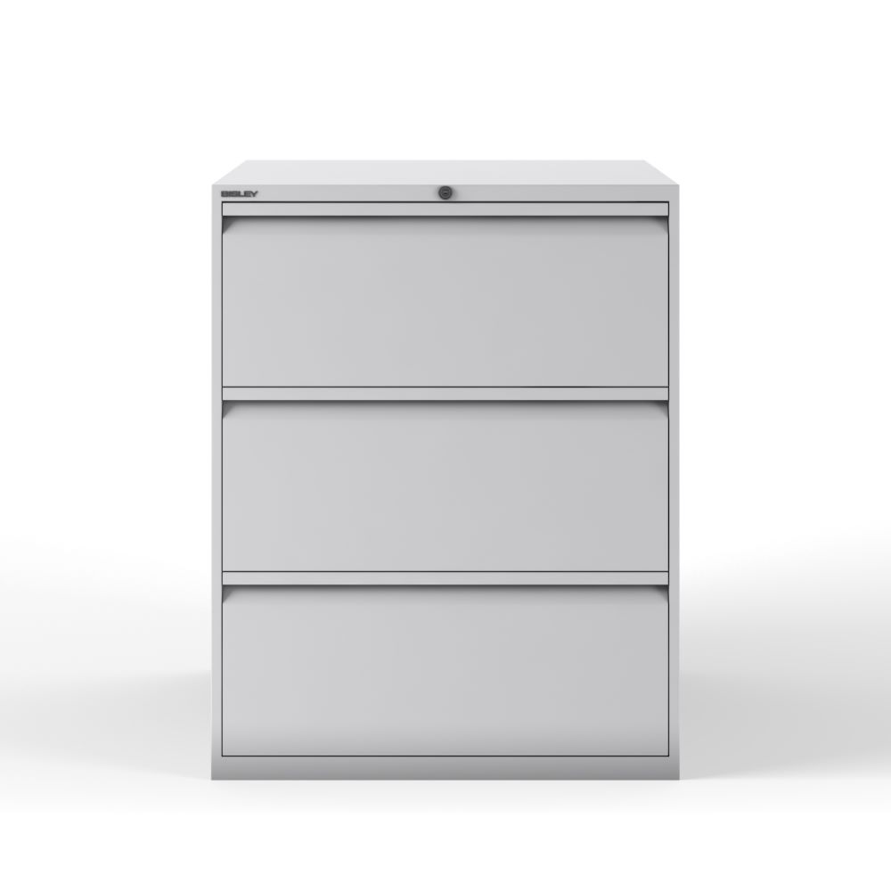 Produktbild Bisley Hängeregistraturschrank doppelbahnig DIN A4 3 HR-Schubladen lichtgrau H1016 x B8
