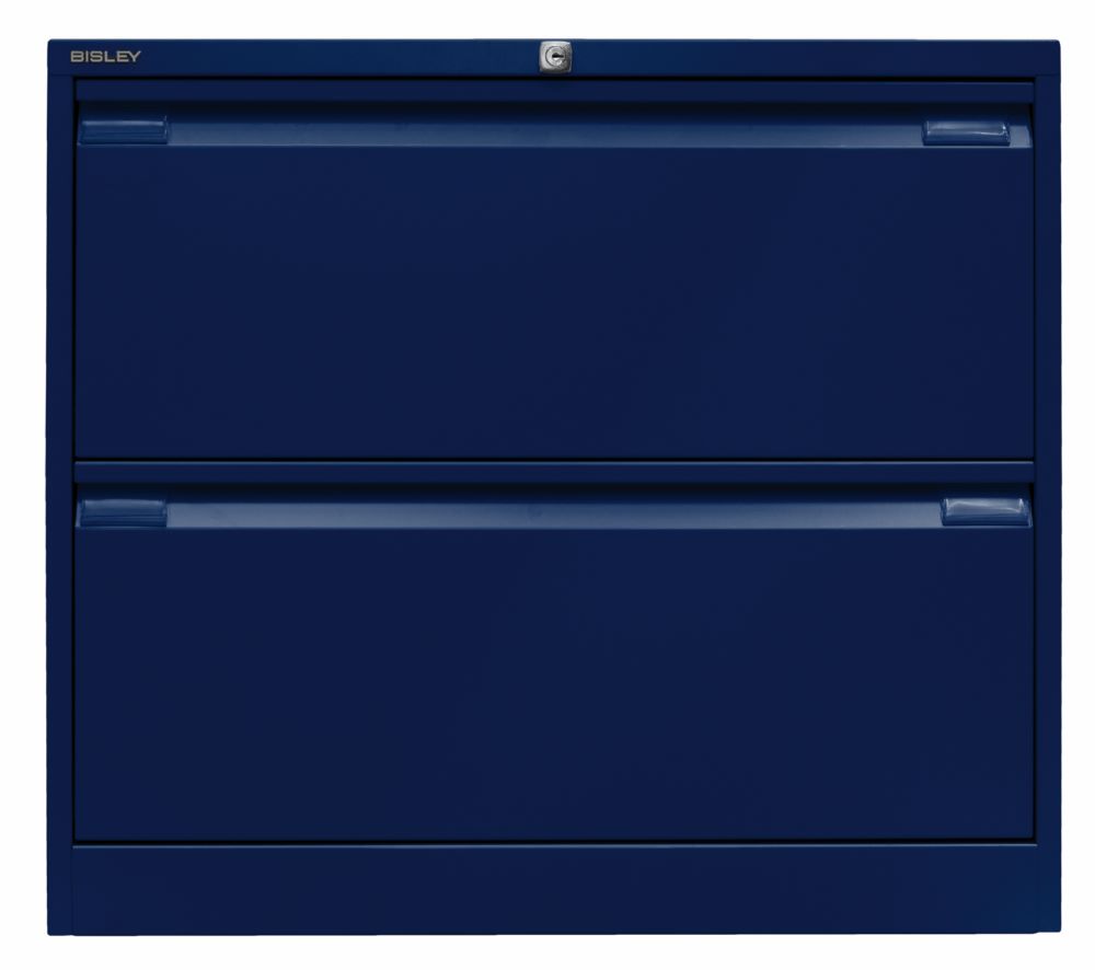 Produktbild Bisley Hängeregistraturschrank doppelbahnig DIN A4 2 HR-Schubladen in oxfordblau