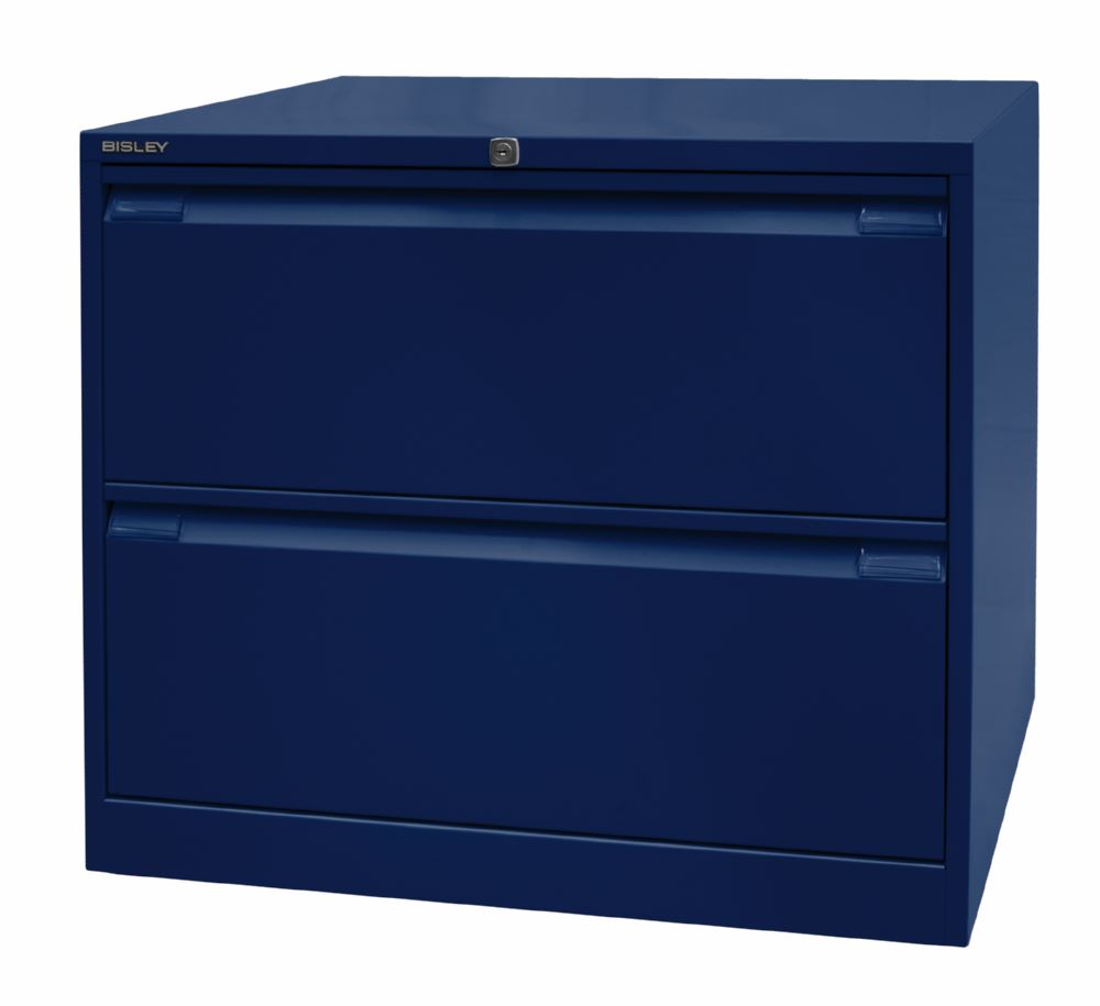Produktbild Bisley Hängeregistraturschrank doppelbahnig DIN A4 2 HR-Schubladen in oxfordblau bild 3