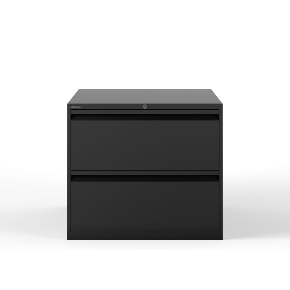 Produktbild Bisley Hängeregistraturschrank doppelbahnig DIN A4 2 HR-Schubladen in schwarz B 800 mm