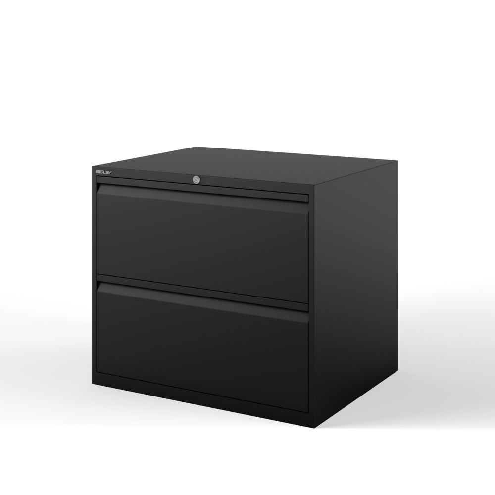 Produktbild Bisley Hängeregistraturschrank doppelbahnig DIN A4 2 HR-Schubladen in schwarz B 800 mm bild 3