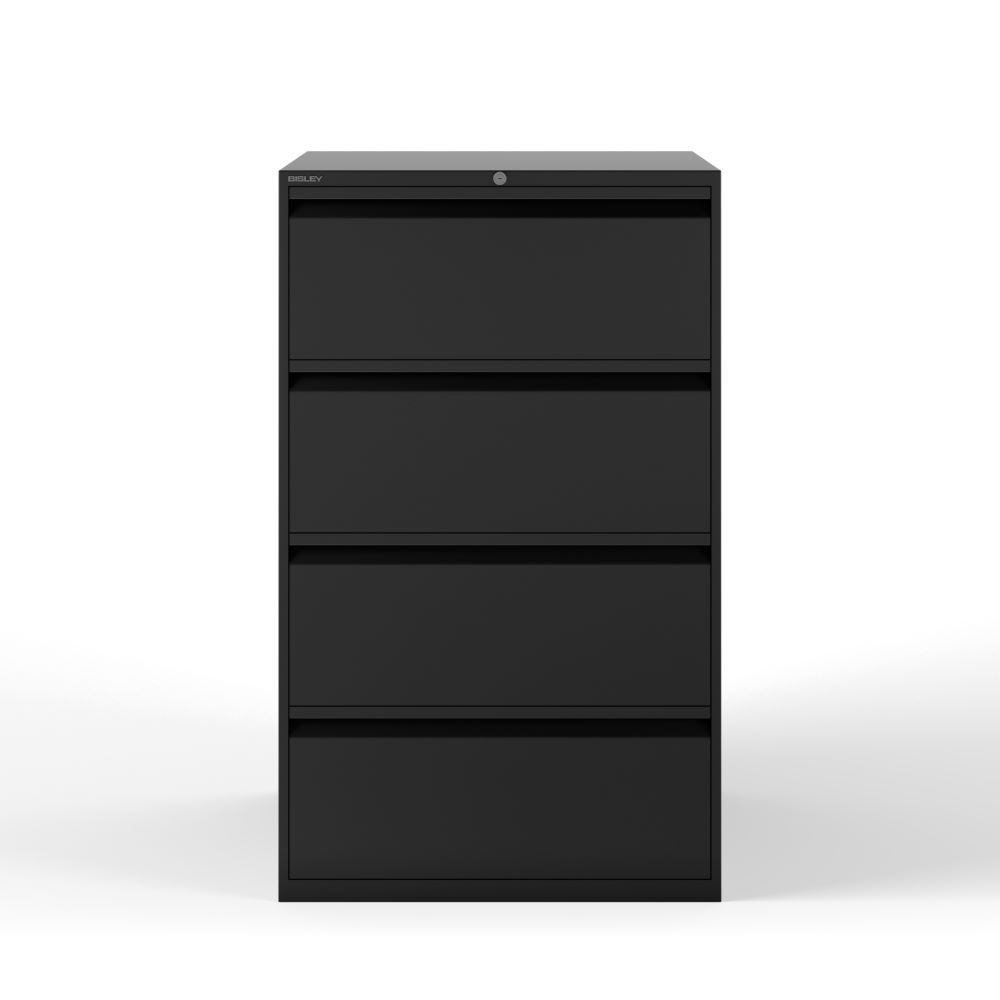 Produktbild Bisley Hängeregistraturschrank doppelbahnig DIN A4 4 HR-Schubladen Farbe schwarz bild 1