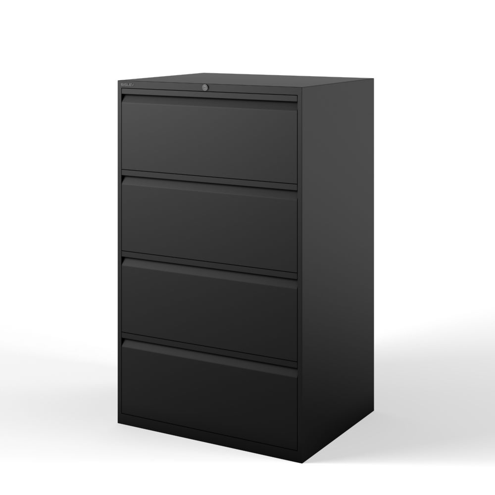 Produktbild Bisley Hängeregistraturschrank doppelbahnig DIN A4 4 HR-Schubladen Farbe schwarz bild 3