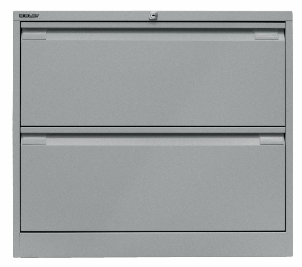 Produktbild Bisley Hängeregistraturschrank doppelbahnig DIN A4 2 HR-Schubladen silber H711 x B800 m