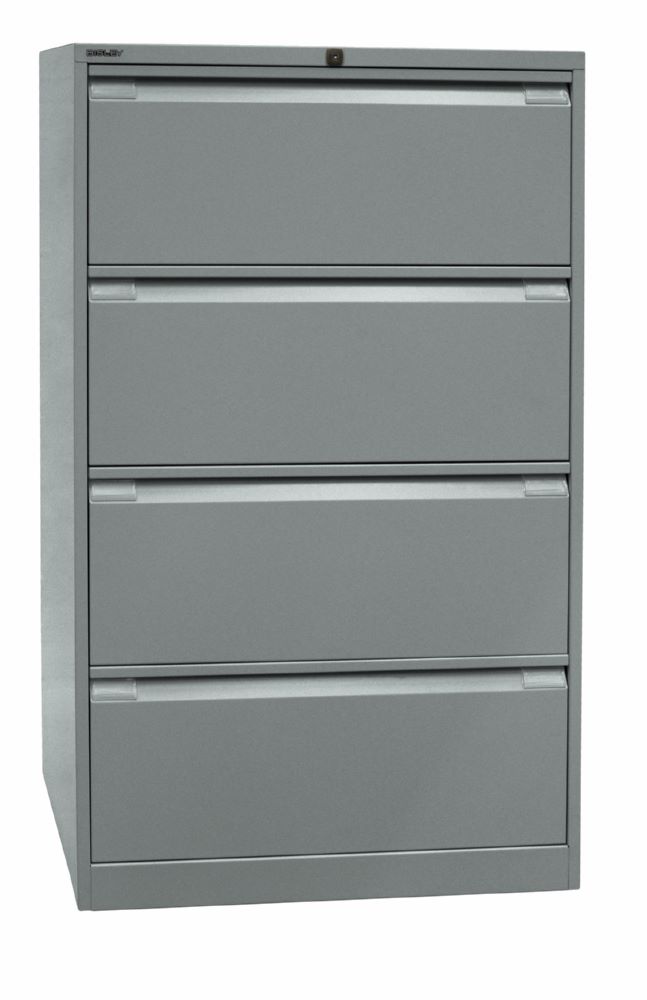 Produktbild Bisley Hängeregistraturschrank doppelbahnig DIN A4 4 HR-Schubladen Farbe silber bild 2