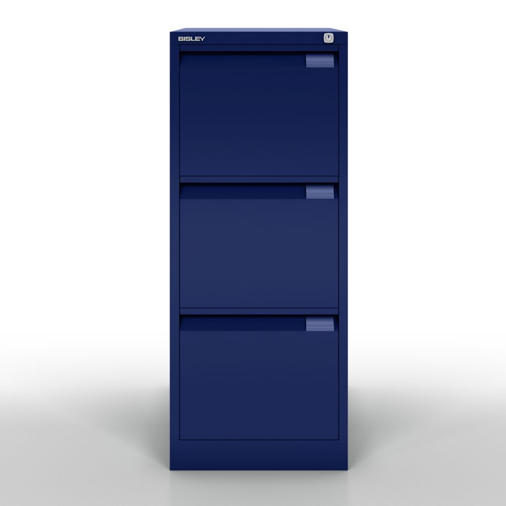 Produktbild Bisley Hängeregistraturschrank DIN A4 3 HR-Schubladen Farbe oxfordblau Breite 413 mm