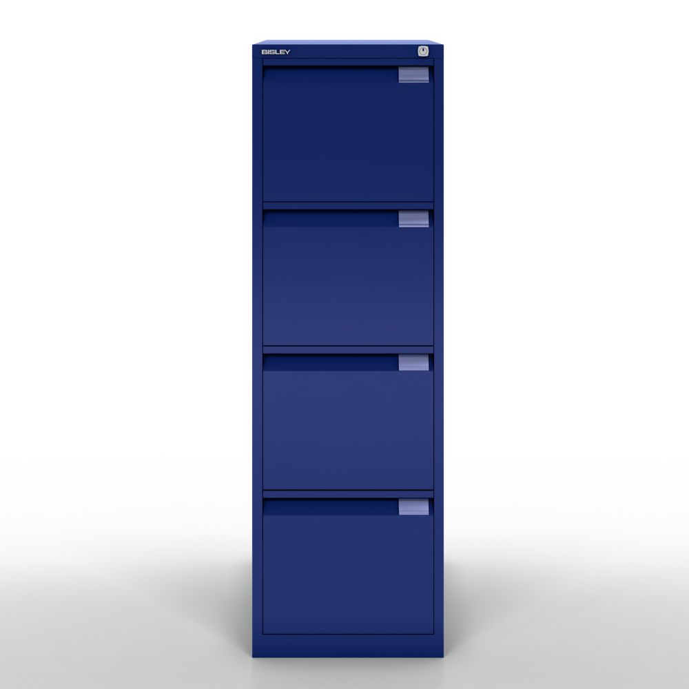Produktbild Bisley Hängeregistraturschrank DIN A4 4 HR-Schubladen Farbe oxfordblau H1321 x B413 mm bild 1