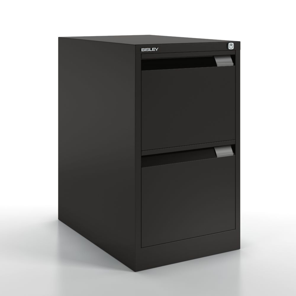 Produktbild Bisley Hängeregistraturschrank einbahnig DIN A4 2 HR-Schubladen Farbe schwarz B 413 mm bild 2