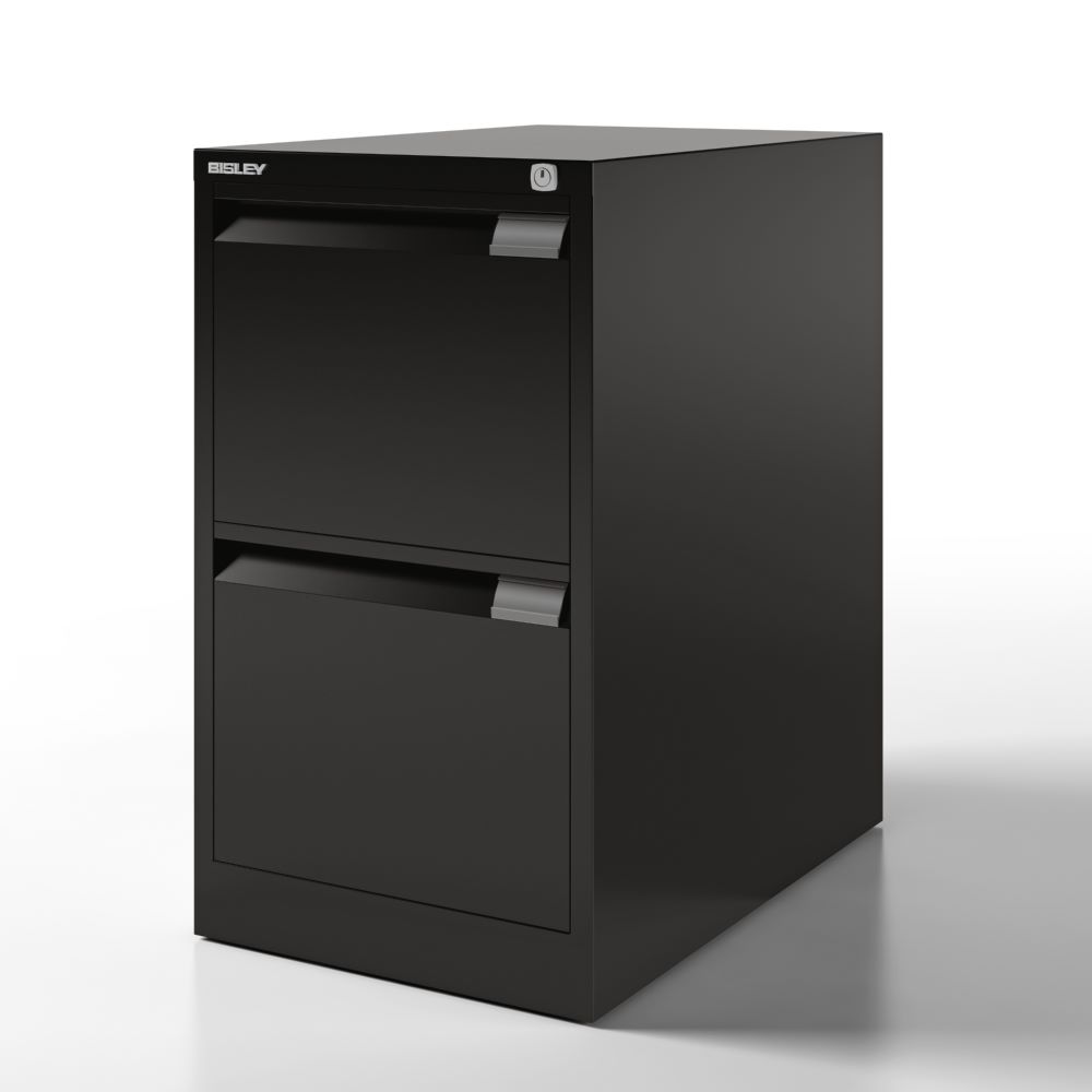 Produktbild Bisley Hängeregistraturschrank einbahnig DIN A4 2 HR-Schubladen Farbe schwarz B 413 mm bild 3