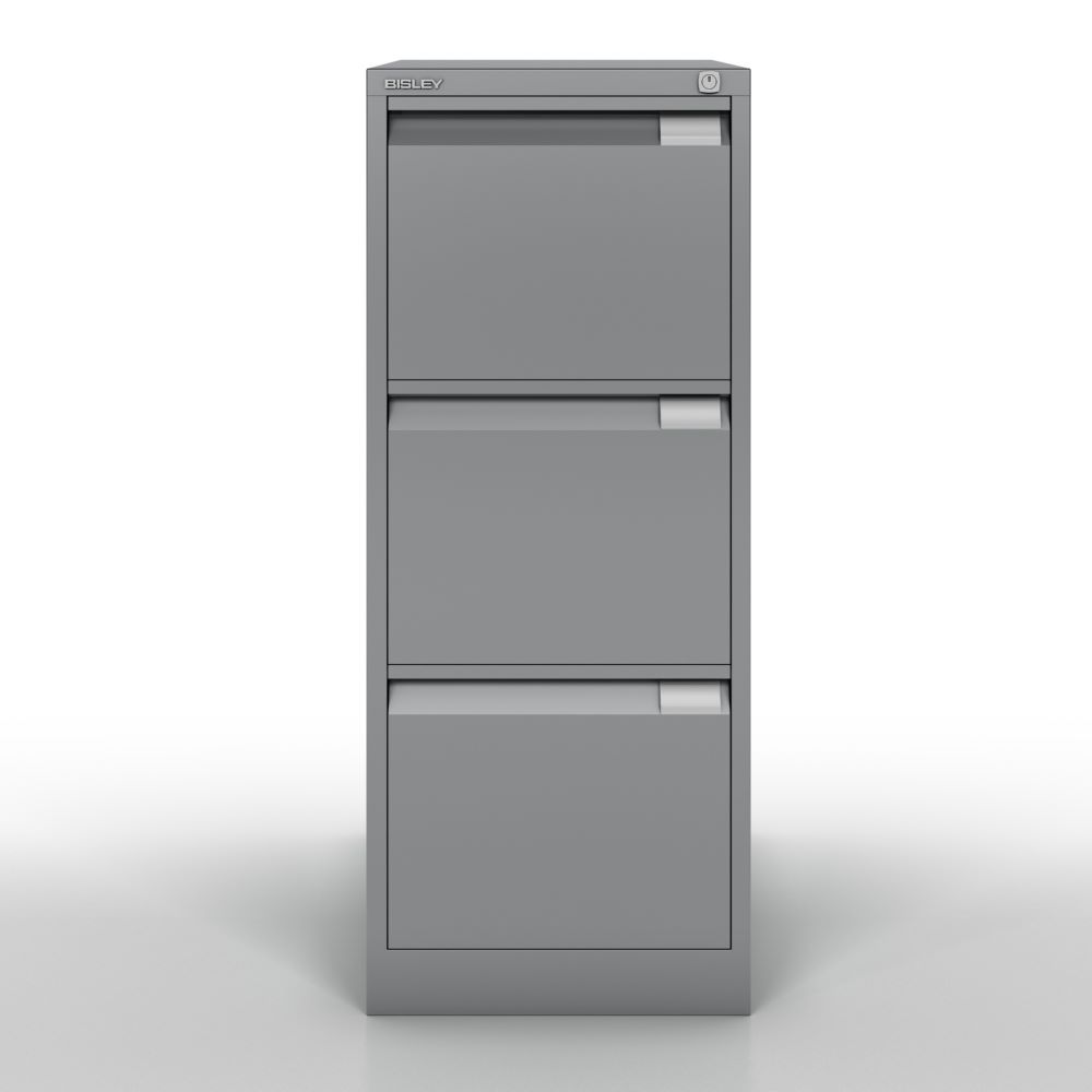 Produktbild Bisley Hängeregistraturschrank DIN A4 3 HR-Schubladen in silber H 1016 x B 413 mm