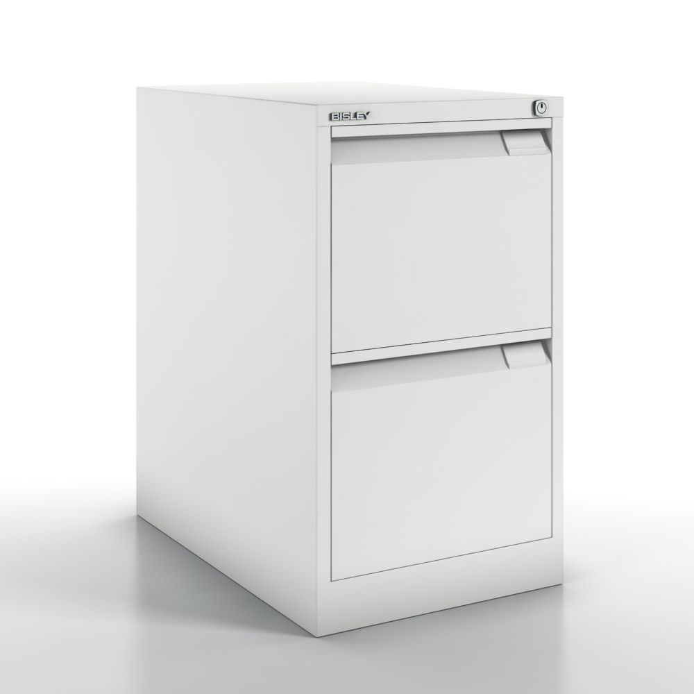 Produktbild Bisley Hängeregistraturschrank einbahnig DIN A4 2 HR-Schubladen Farbe verkehrsweiß bild 2