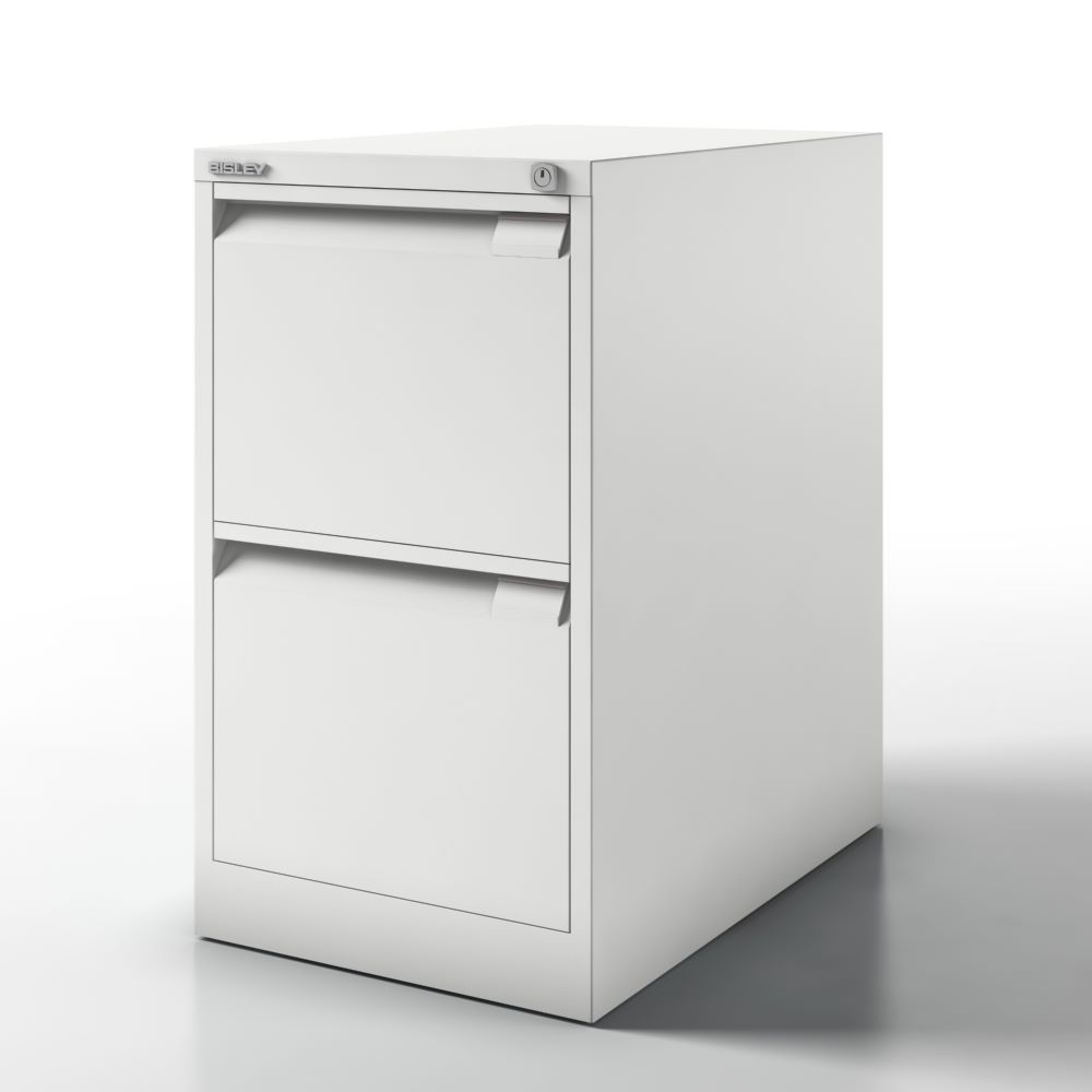 Produktbild Bisley Hängeregistraturschrank einbahnig DIN A4 2 HR-Schubladen Farbe verkehrsweiß bild 3