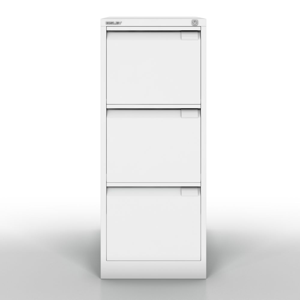Produktbild Bisley Hängeregistraturschrank DIN A4 3 HR-Schubladen Farbe verkehrsweiß bild 1