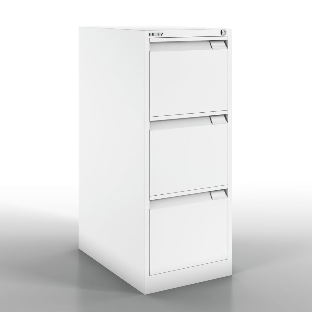 Produktbild Bisley Hängeregistraturschrank DIN A4 3 HR-Schubladen Farbe verkehrsweiß bild 2