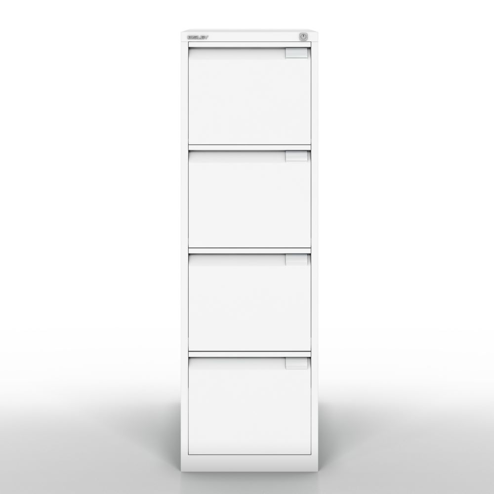 Produktbild Bisley Hängeregistraturschrank DIN A4 4 HR-Schubladen Farbe verkehrsweiß bild 1