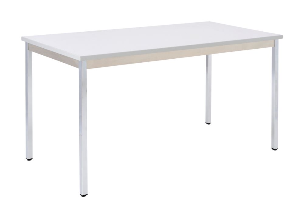 Produktbild Bisley Mehrzwecktisch rechteckig Gestell aus Stahl 30 x 30 mm verchromt Platte grau