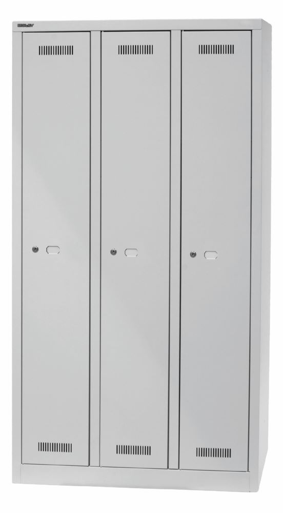 Produktbild Bisley MonoBloc Garderobenschrank 3 Abteile 1 Fach Farbe lichtgrau H 1700 x B 900 mm bild 3