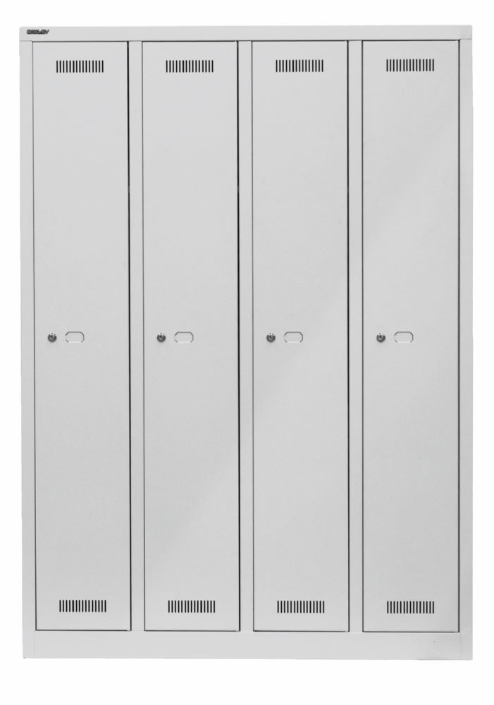 Produktbild Bisley MonoBloc Garderobenschrank 4 Abteile in lichtgrau H 1700 x B 1183 x T 500 mm bild 1