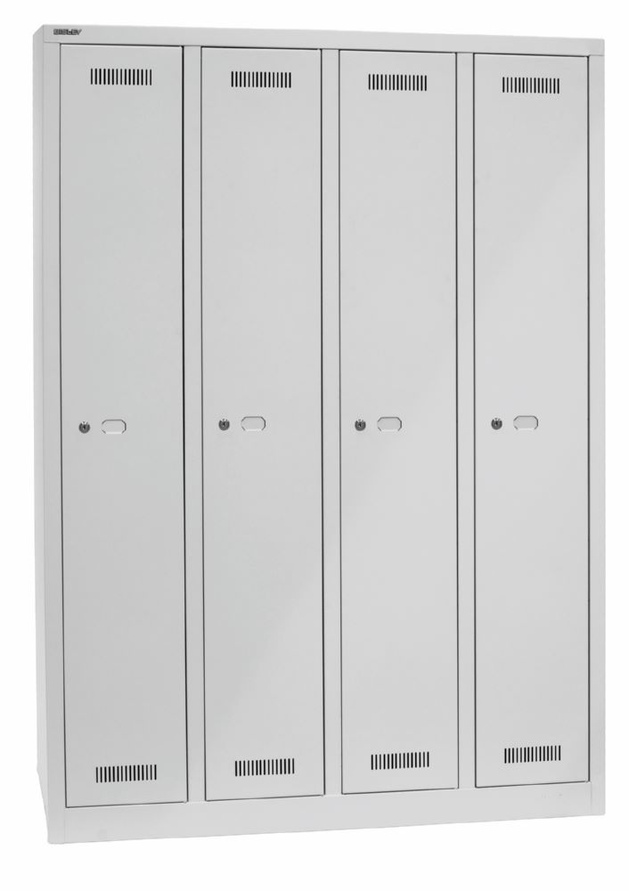 Produktbild Bisley MonoBloc Garderobenschrank 4 Abteile in lichtgrau H 1700 x B 1183 x T 500 mm bild 2