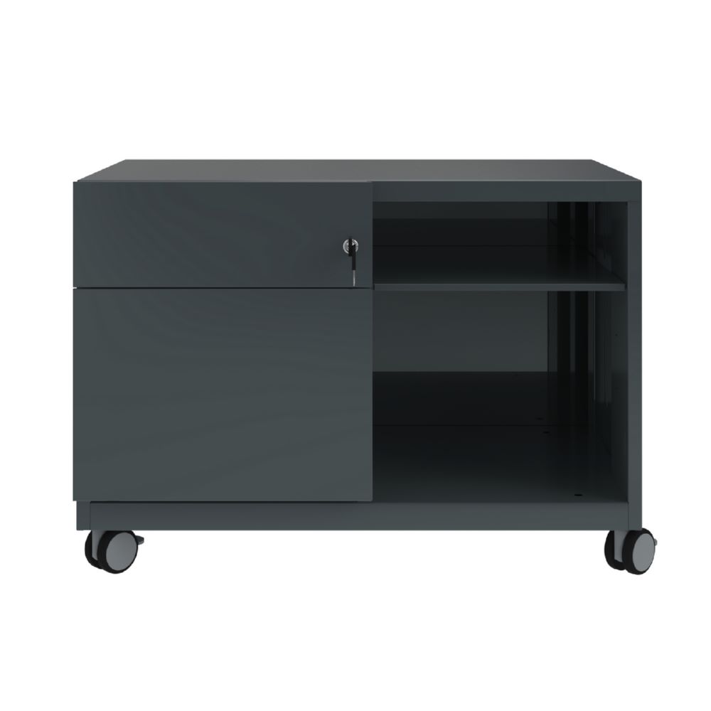 Produktbild Bisley Note Caddy Rollschrank 800 x 490 mm mit Fächer anthrazitgrau