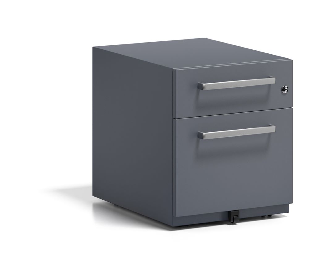 Produktbild Bisley Rollcontainer Note mit Griff 1 Schublade H495 x B420 x T565 mm anthrazitgrau bild 3