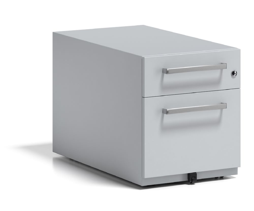 Produktbild Bisley Rollcontainer Note mit Griff 1 Universalschublade 1 HR-Schublade farbe lichtgrau bild 3