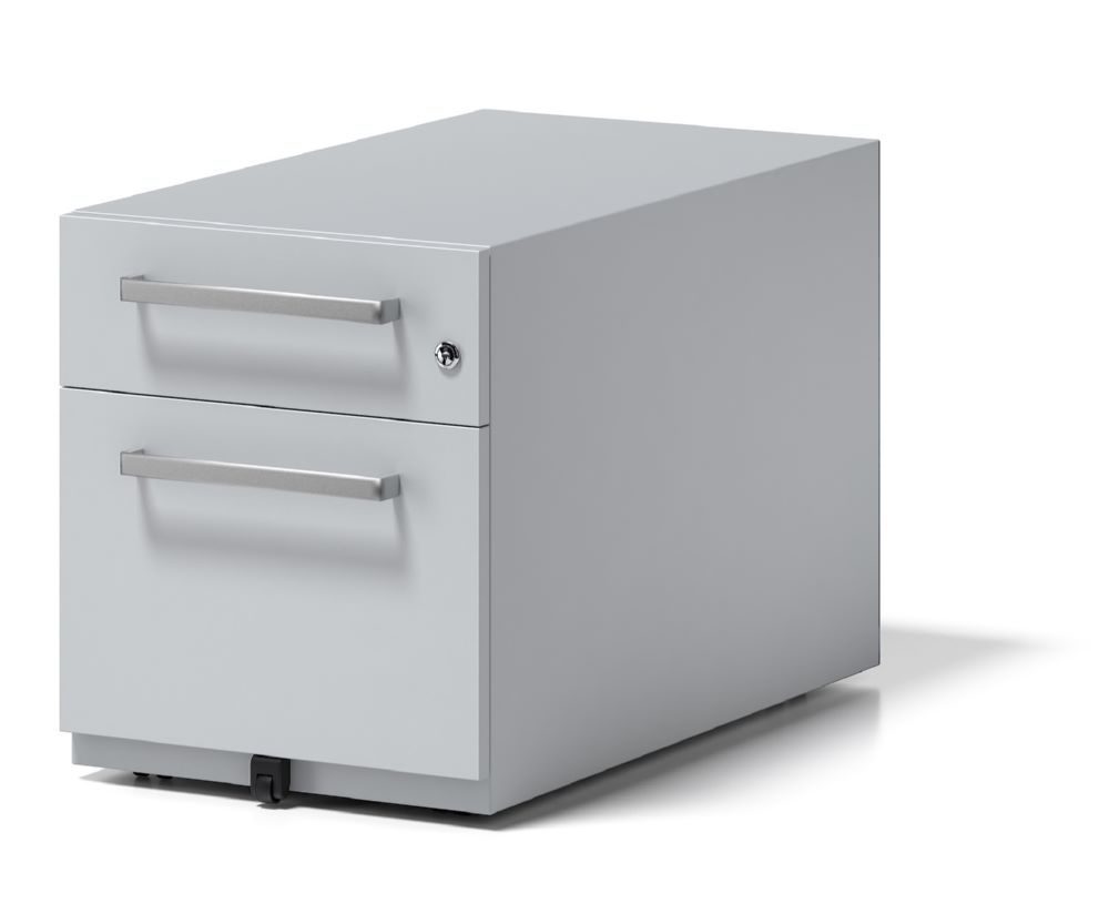 Produktbild Bisley Rollcontainer Note mit Griff 1 Universalschublade 1 HR-Schublade farbe lichtgrau bild 4