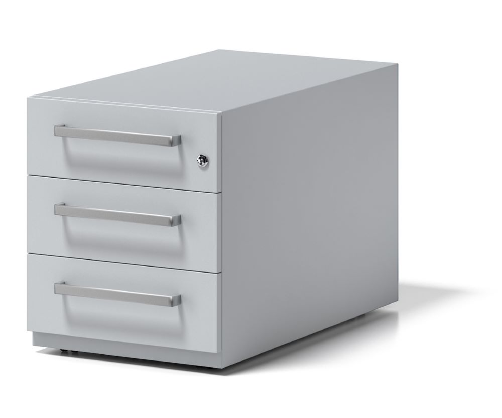 Produktbild Bisley Rollcontainer Note mit Griff 3 Schubladen lichtgrau Beite 420 x Höhe 495 mm bild 4