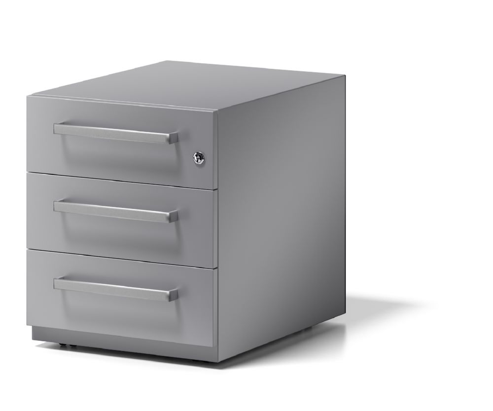 Produktbild Bisley Rollcontainer Note mit Griff 3 Schubladen silber H495 x B420 x T565 mm bild 4