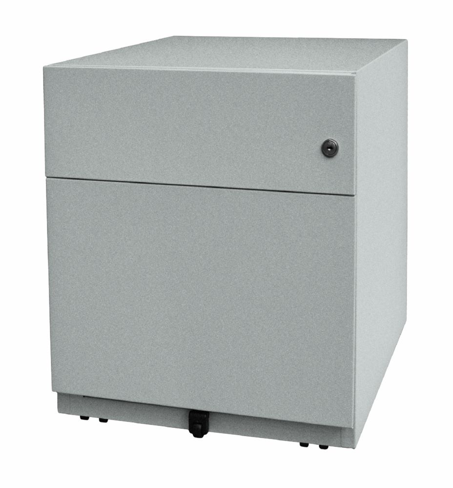 Produktbild Bisley Rollcontainer Note mit Griffleiste 1 Schublade H 495 x B 420 x T 565 mm silber