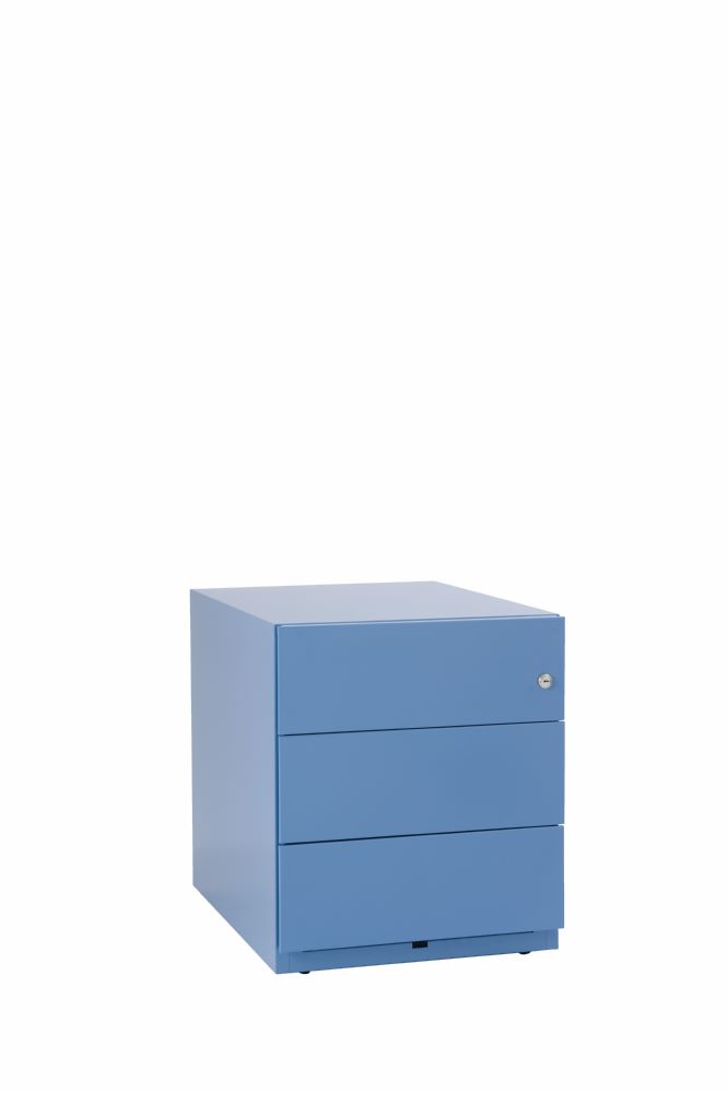 Produktbild Bisley Rollcontainer Note mit Griffleiste 3 Schubladen H 495 x B 420 x T 565 mm blau bild 3