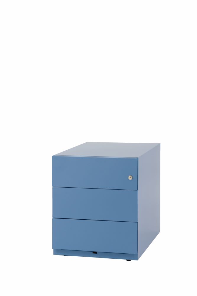 Produktbild Bisley Rollcontainer Note mit Griffleiste 3 Schubladen H 495 x B 420 x T 565 mm blau bild 4
