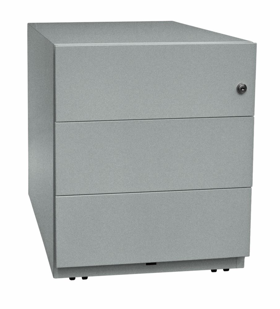 Produktbild Bisley Rollcontainer Note mit Griffleiste 3 Schubladen H 495 x B 420 x T 565 mm silber bild 3