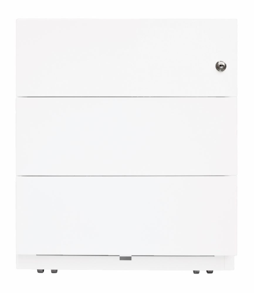 Produktbild Bisley Rollcontainer Note mit Griffleiste 3 Schubladen verkehrsweiß B 420 x T 565 mm bild 3