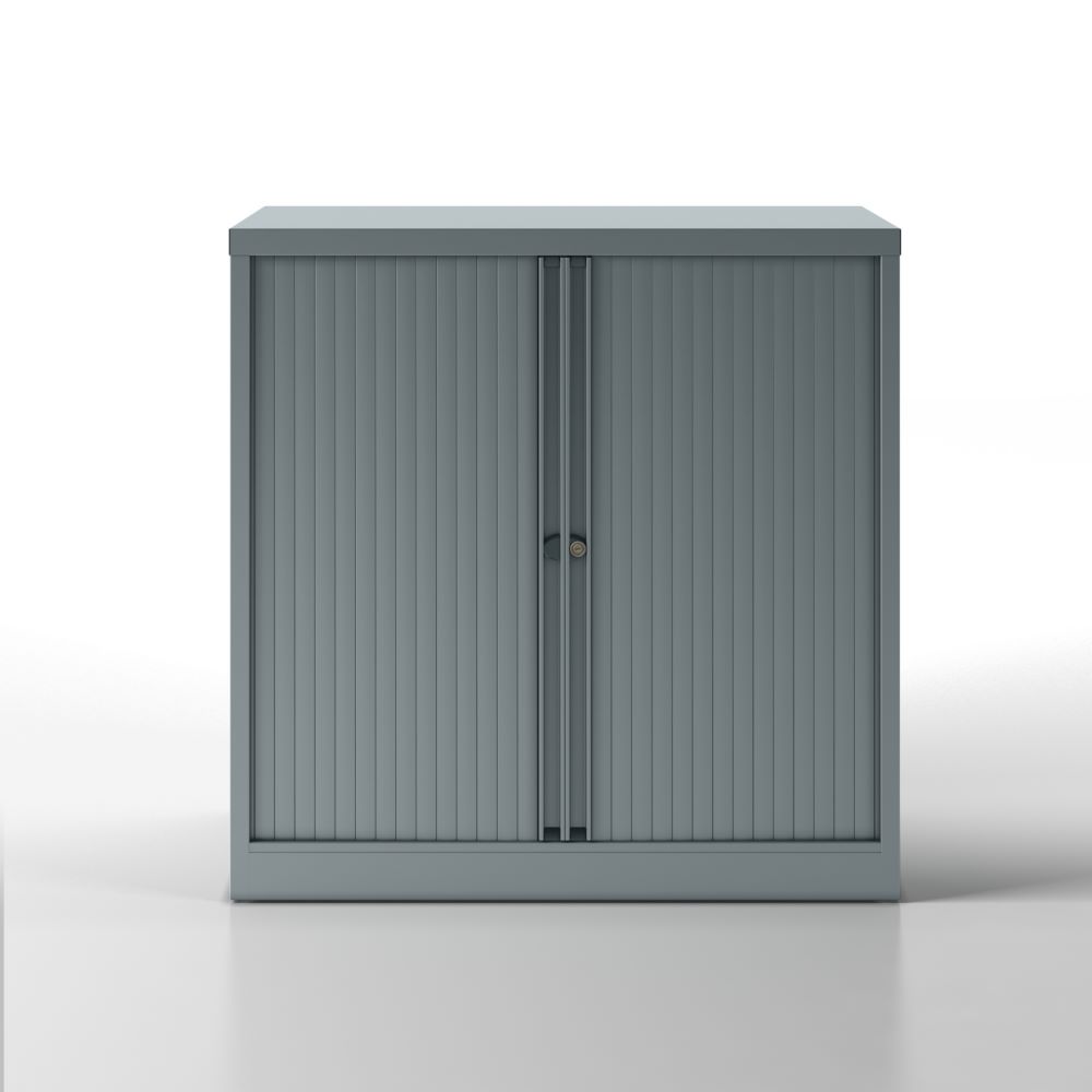 Produktbild Bisley Rollladenschrank Essentials mit 1 Fachboden für 2 Ordnerhöhen Farbe grau