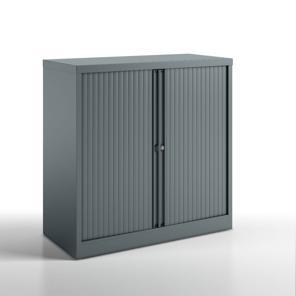 Produktbild Bisley Rollladenschrank Essentials mit 1 Fachboden für 2 Ordnerhöhen Farbe grau bild 5