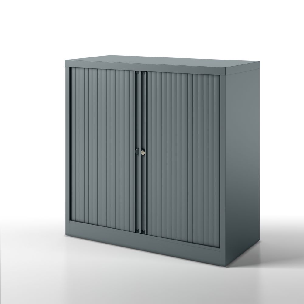 Produktbild Bisley Rollladenschrank Essentials mit 1 Fachboden für 2 Ordnerhöhen Farbe grau bild 6