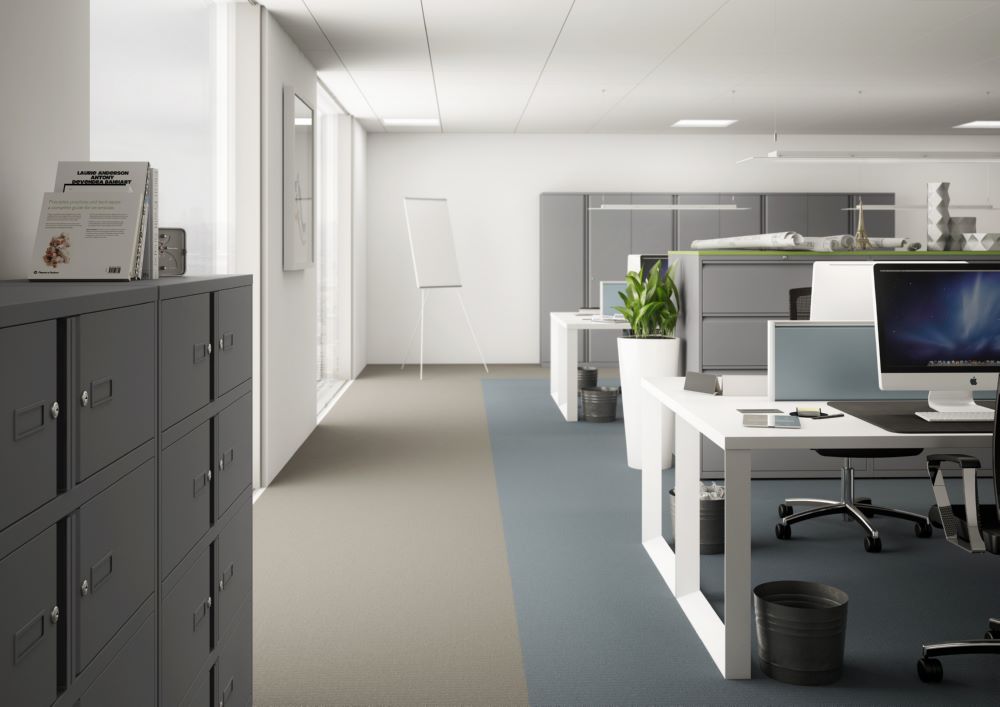 Produktbild Bisley Rollladenschrank Essentials mit 1 Fachboden für 2 Ordnerhöhen Farbe silber bild 3