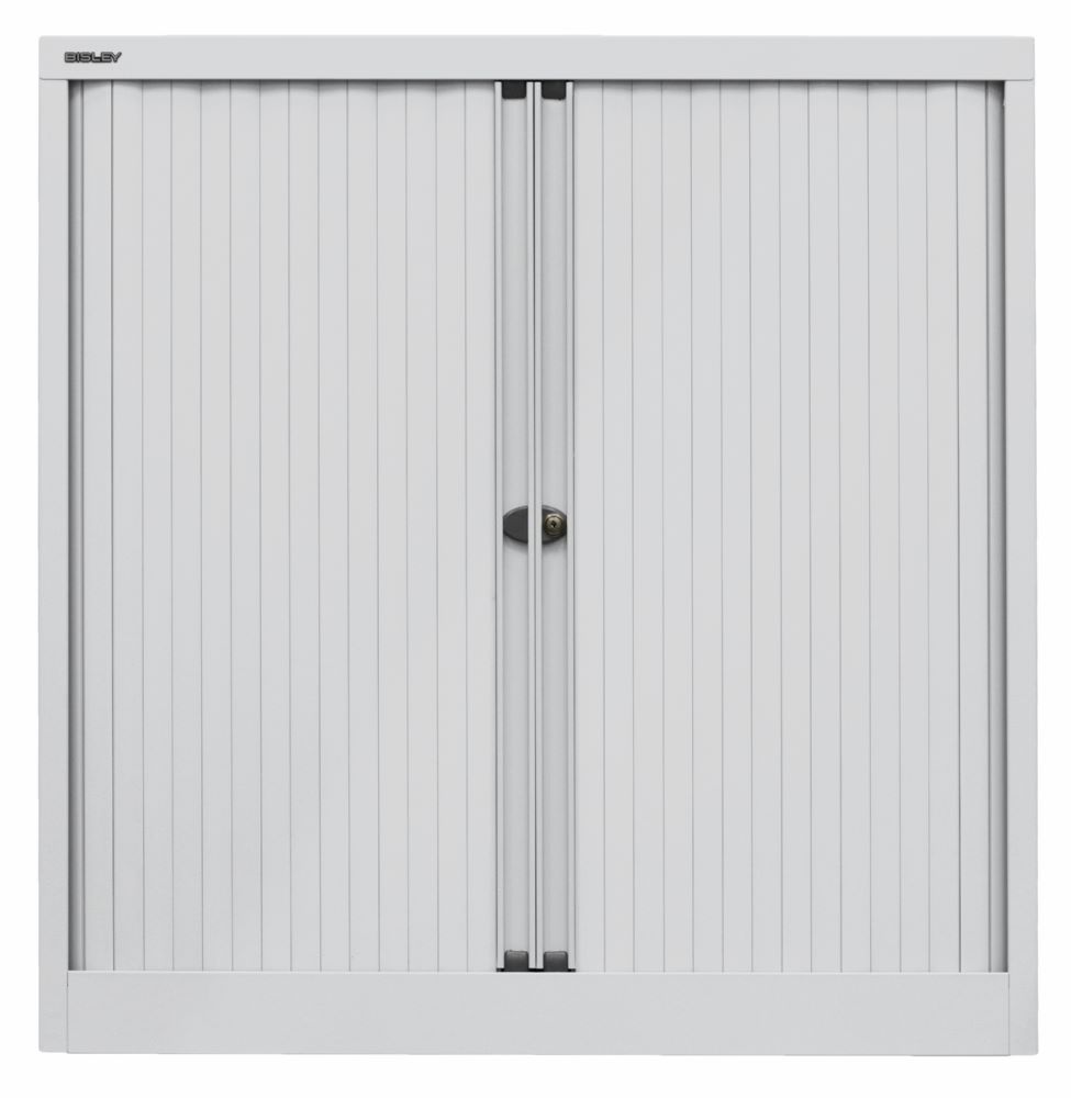 Produktbild Bisley Rollladenschrank EuroTambour 2 Fachböden B 1000 mm lichtgrau bild 1