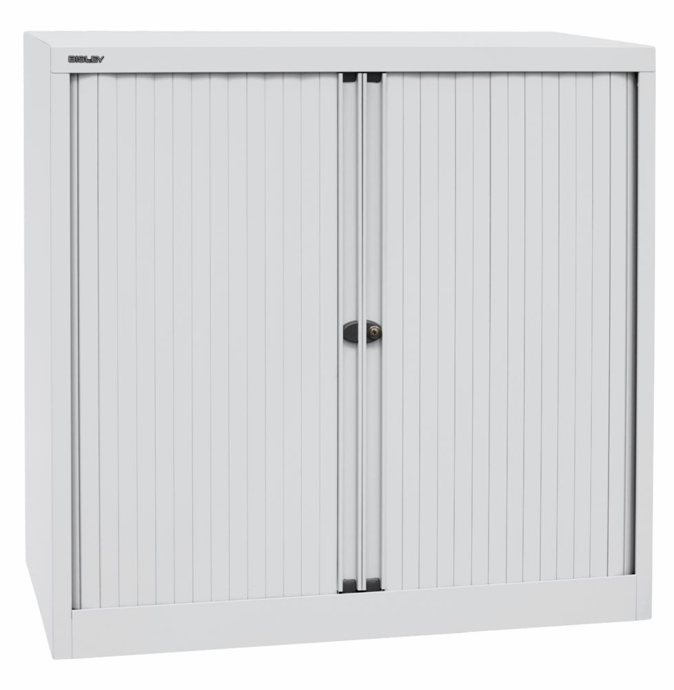 Produktbild Bisley Rollladenschrank EuroTambour 2 Fachböden B 1000 mm lichtgrau bild 2
