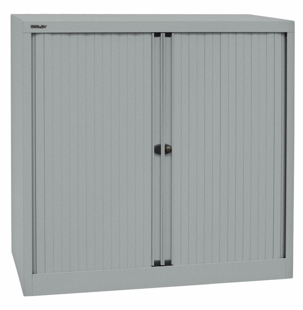 Produktbild Bisley Rollladenschrank EuroTambour 2 Fachböden B 1000 mm silber abschließbar bild 2