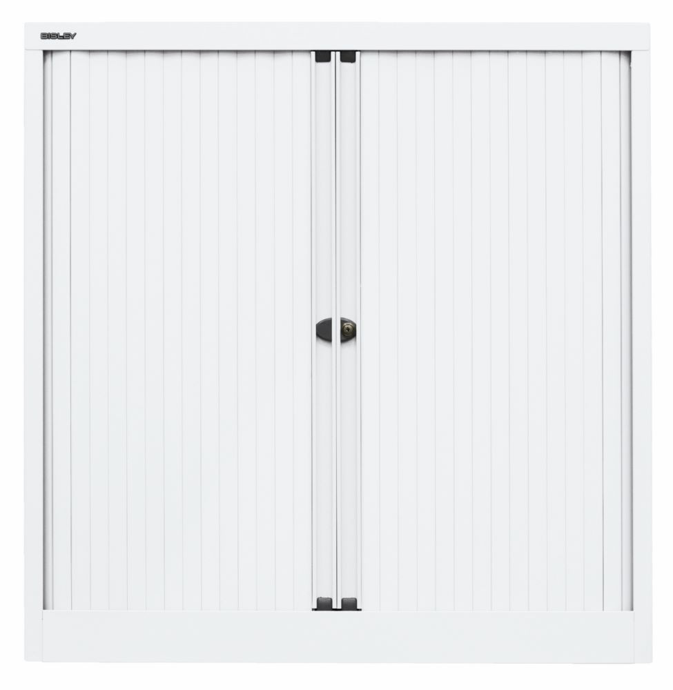 Produktbild Bisley Rollladenschrank EuroTambour 2 Fachböden B 1000 mm in weiß