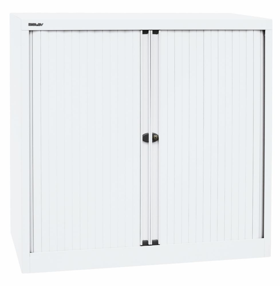 Produktbild Bisley Rollladenschrank EuroTambour 2 Fachböden B 1000 mm in weiß bild 2