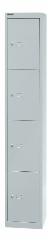 Produktbild Bisley Schließfachschrank Office 1 Abteil 4 Fächer T 305 mm Farbe lichtgrau bild 3