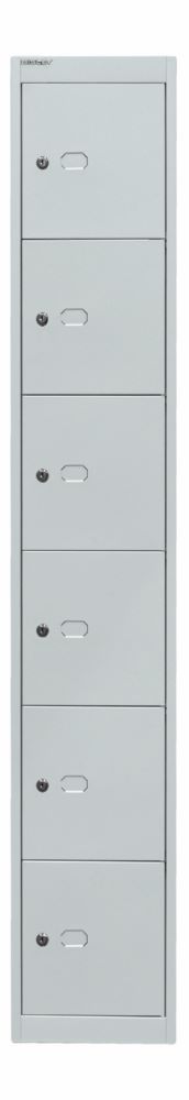 Produktbild Bisley Schließfachschrank Office 1 Abteil 6 Fächer B 305 x T 305 mm Farbe lichtgrau