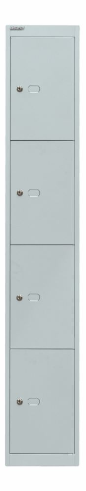 Produktbild Bisley Schließfachschrank Office 1 Abteil 4 Fächer T 457 mm Farbe lichtgrau