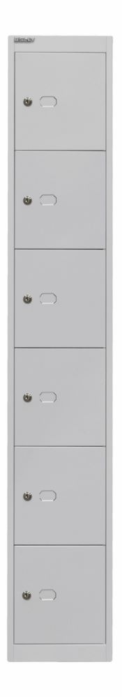Produktbild Bisley Schließfachschrank Office 1 Abteil 6 Fächer T 457 mm Farbe lichtgrau