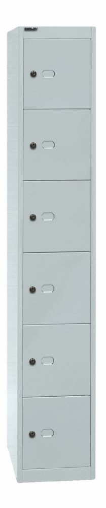 Produktbild Bisley Schließfachschrank Office 1 Abteil 6 Fächer T 457 mm Farbe lichtgrau bild 2